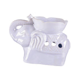 Maxbell Essential Oil Burner Pottery Handmade Tea Light Holder for Office Tabletop SPA White