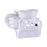 Maxbell Essential Oil Burner Pottery Handmade Tea Light Holder for Office Tabletop SPA White