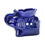 Maxbell Essential Oil Burner Pottery Handmade Tea Light Holder for Office Tabletop SPA Blue