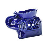 Maxbell Essential Oil Burner Pottery Handmade Tea Light Holder for Office Tabletop SPA Blue