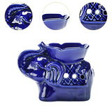 Maxbell Essential Oil Burner Pottery Handmade Tea Light Holder for Office Tabletop SPA Blue