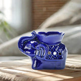 Maxbell Essential Oil Burner Pottery Handmade Tea Light Holder for Office Tabletop SPA Blue