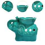 Maxbell Essential Oil Burner Pottery Handmade Tea Light Holder for Office Tabletop SPA Green