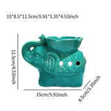 Maxbell Essential Oil Burner Pottery Handmade Tea Light Holder for Office Tabletop SPA Green