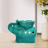 Maxbell Essential Oil Burner Pottery Handmade Tea Light Holder for Office Tabletop SPA Green