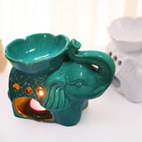 Maxbell Essential Oil Burner Pottery Handmade Tea Light Holder for Office Tabletop SPA Green