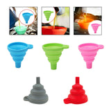Maxbell Silicone Foldable Funnel Household Liquid Funnel for Transferring Fluid Milk Blue
