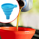Maxbell Silicone Foldable Funnel Household Liquid Funnel for Transferring Fluid Milk Blue