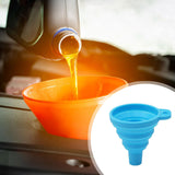 Maxbell Silicone Foldable Funnel Household Liquid Funnel for Transferring Fluid Milk Blue