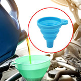 Maxbell Silicone Foldable Funnel Household Liquid Funnel for Transferring Fluid Milk Blue
