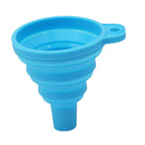 Maxbell Silicone Foldable Funnel Household Liquid Funnel for Transferring Fluid Milk Blue