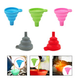 Maxbell Silicone Foldable Funnel Household Liquid Funnel for Transferring Fluid Milk Blue