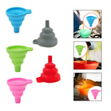 Maxbell Silicone Foldable Funnel Household Liquid Funnel for Transferring Fluid Milk Blue