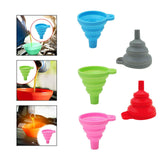 Maxbell Silicone Foldable Funnel Household Liquid Funnel for Transferring Fluid Milk Blue