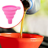 Maxbell Silicone Foldable Funnel Household Liquid Funnel for Transferring Fluid Milk Pink