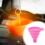 Maxbell Silicone Foldable Funnel Household Liquid Funnel for Transferring Fluid Milk Pink