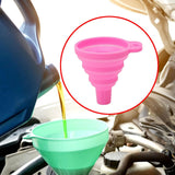 Maxbell Silicone Foldable Funnel Household Liquid Funnel for Transferring Fluid Milk Pink