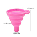 Maxbell Silicone Foldable Funnel Household Liquid Funnel for Transferring Fluid Milk Pink