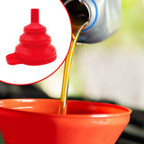 Maxbell Silicone Foldable Funnel Household Liquid Funnel for Transferring Fluid Milk Red