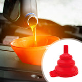 Maxbell Silicone Foldable Funnel Household Liquid Funnel for Transferring Fluid Milk Red