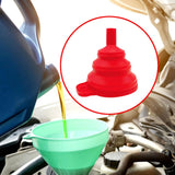 Maxbell Silicone Foldable Funnel Household Liquid Funnel for Transferring Fluid Milk Red