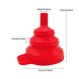 Maxbell Silicone Foldable Funnel Household Liquid Funnel for Transferring Fluid Milk Red