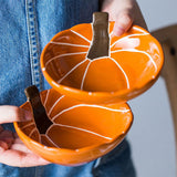 Maxbell Halloween Pumpkin Tableware Ceramic Dishware for Home Kitchen Evening Events Bowl