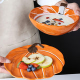 Maxbell Halloween Pumpkin Tableware Ceramic Dishware for Home Kitchen Evening Events Plate