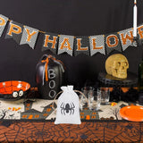 Maxbell Halloween Burlap Gift Bags with Drawstring for Wedding Birthday Thanksgiving Style D