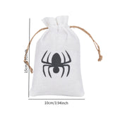 Maxbell Halloween Burlap Gift Bags with Drawstring for Wedding Birthday Thanksgiving Style D