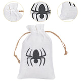 Maxbell Halloween Burlap Gift Bags with Drawstring for Wedding Birthday Thanksgiving Style D