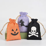 Maxbell Halloween Burlap Gift Bags with Drawstring for Wedding Birthday Thanksgiving Style D