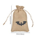 Maxbell Halloween Burlap Gift Bags with Drawstring for Wedding Birthday Thanksgiving Style E