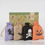 Maxbell Halloween Burlap Gift Bags with Drawstring for Wedding Birthday Thanksgiving Style I