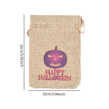 Maxbell Halloween Burlap Gift Bags with Drawstring for Wedding Birthday Thanksgiving Style K