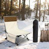 Maxbell Folding Chair Lounger with Carrying Bag Camp Chair for Traveling Lawn Office Beige