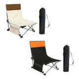 Maxbell Folding Chair Lounger with Carrying Bag Camp Chair for Traveling Lawn Office Beige