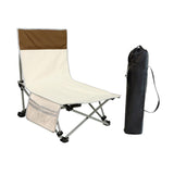 Maxbell Folding Chair Lounger with Carrying Bag Camp Chair for Traveling Lawn Office Beige