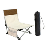 Maxbell Folding Chair Lounger with Carrying Bag Camp Chair for Traveling Lawn Office Beige