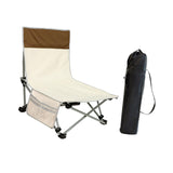 Maxbell Folding Chair Lounger with Carrying Bag Camp Chair for Traveling Lawn Office Beige