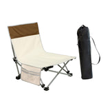 Maxbell Folding Chair Lounger with Carrying Bag Camp Chair for Traveling Lawn Office Beige