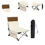 Maxbell Folding Chair Lounger with Carrying Bag Camp Chair for Traveling Lawn Office Beige