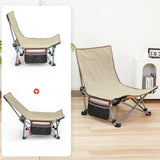 Maxbell Folding Chair Lounger with Carrying Bag Camp Chair for Traveling Lawn Office Beige