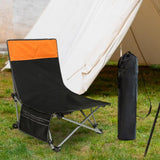 Maxbell Folding Chair Lounger with Carrying Bag Camp Chair for Traveling Lawn Office Black