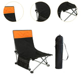 Maxbell Folding Chair Lounger with Carrying Bag Camp Chair for Traveling Lawn Office Black