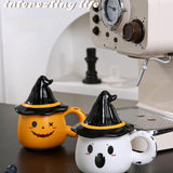 Maxbell Coffee Mug Decoration Tabletop Ornament Ceramic Mug for Tea Coffee Fall Gift White