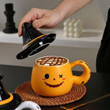 Maxbell Coffee Mug Decoration Tabletop Ornament Ceramic Mug for Tea Coffee Fall Gift Orange