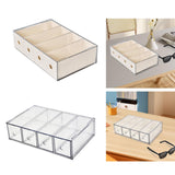 Maxbell Glasses Storage Box for Women Men Tabletop 4 Grids Sunglasses Organizer Case Cream Yellow