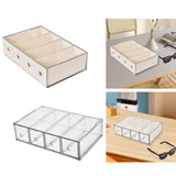 Maxbell Glasses Storage Box for Women Men Tabletop 4 Grids Sunglasses Organizer Case Cream Yellow