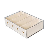 Maxbell Glasses Storage Box for Women Men Tabletop 4 Grids Sunglasses Organizer Case Cream Yellow